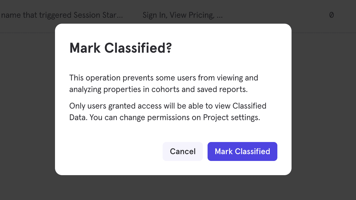 Mark Classified Warning